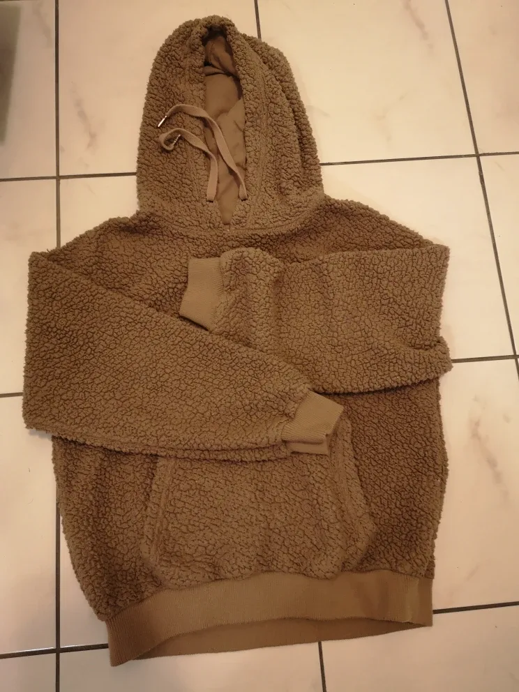 Weekend Edition Brown Sherpa Hoodie - Size Large thumbnail