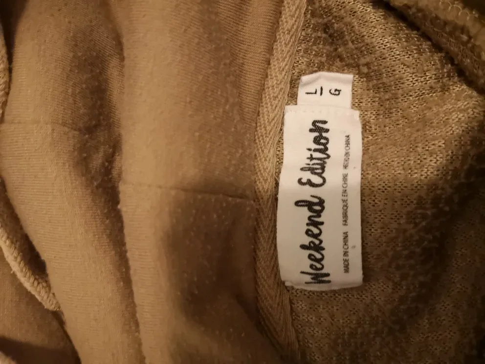 Weekend Edition Brown Sherpa Hoodie - Size Large image indicator(2)