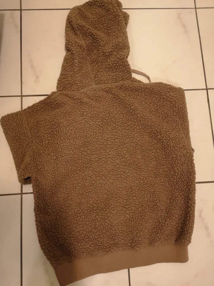 Weekend Edition Brown Sherpa Hoodie - Size Large image indicator(3)