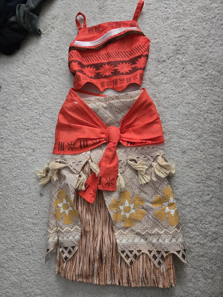 Moana Costume, Orange and Beige