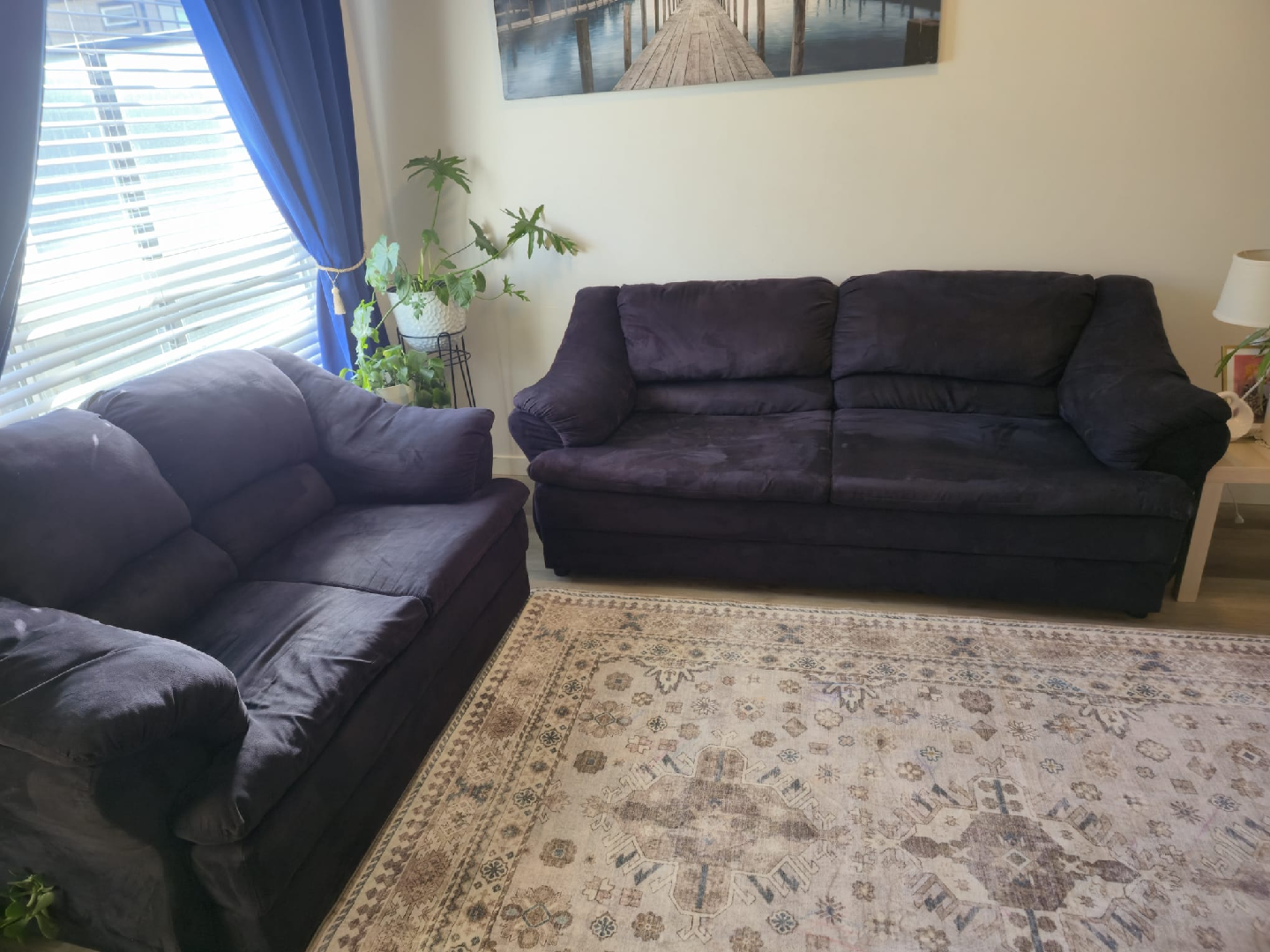 Dark Purple Sofa and Loveseat Set - photo 2