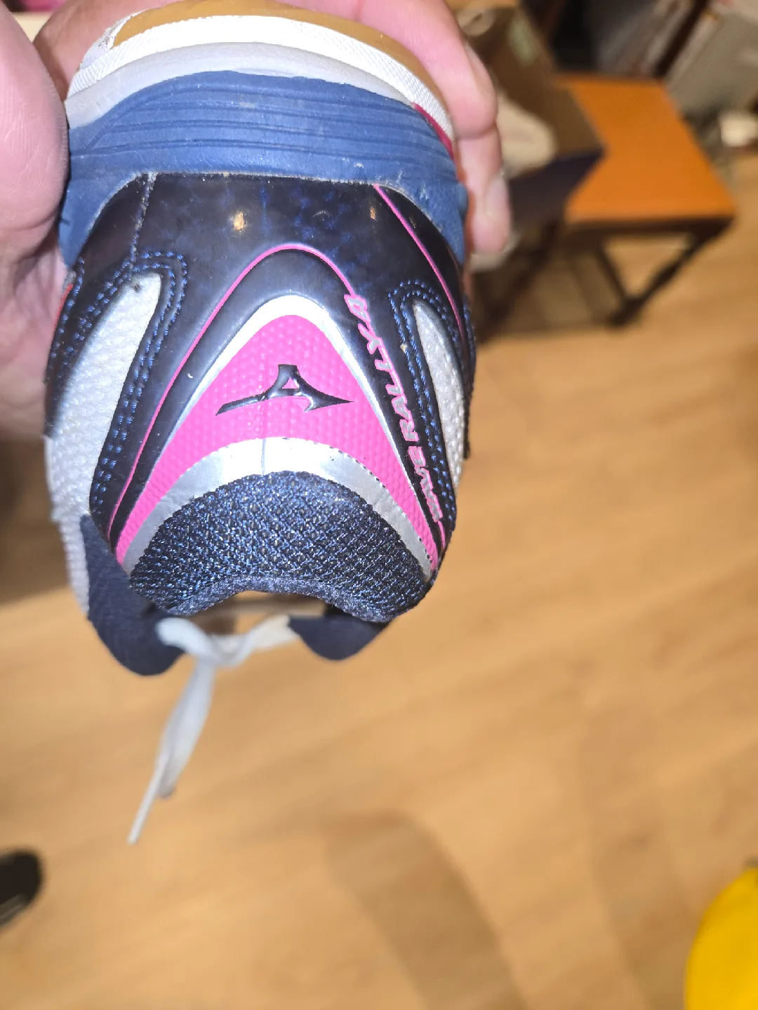 Womans Mizuno White & Pink Athletic Shoes image indicator(5)