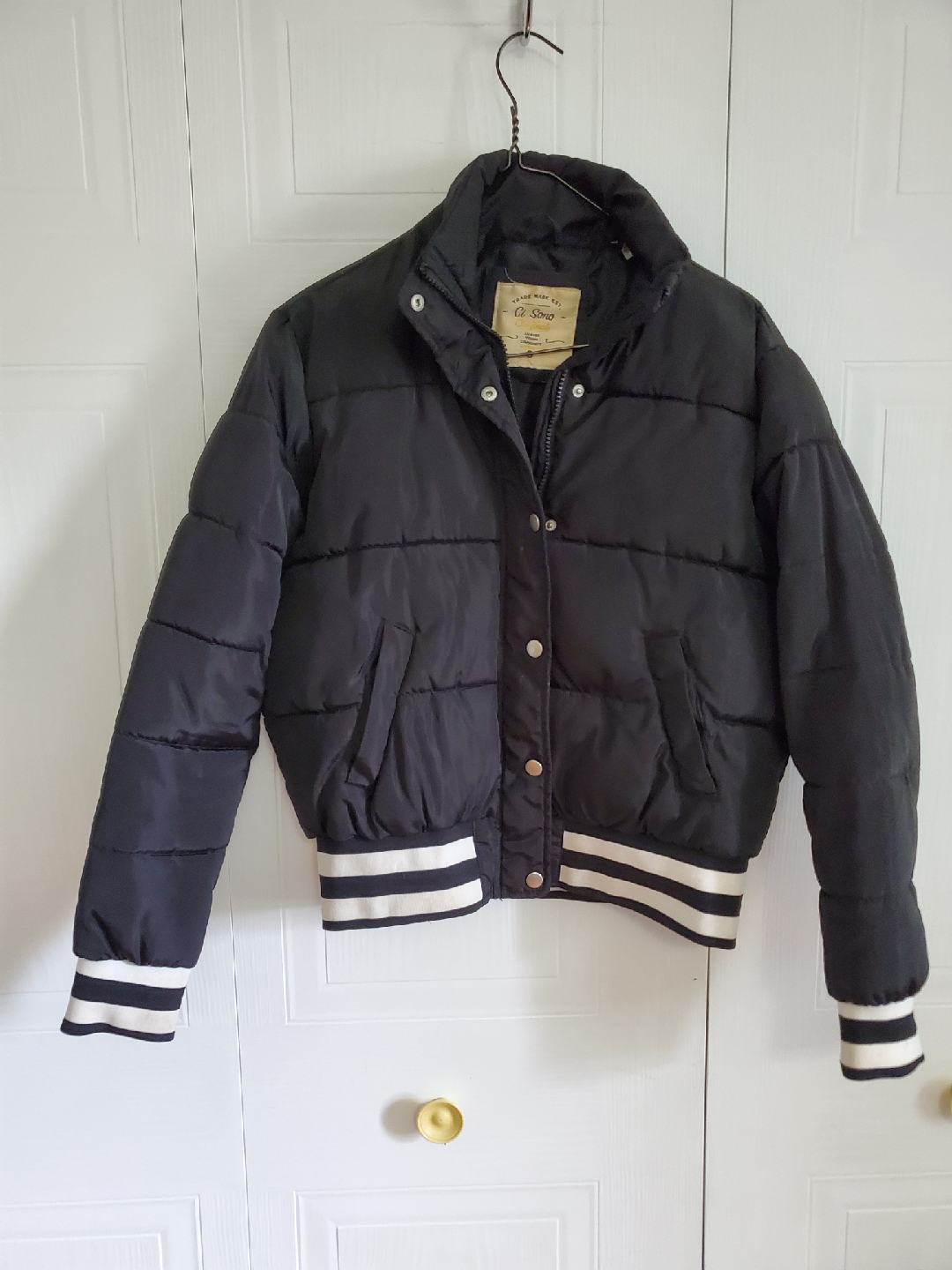 sz Small lady  Black Puffer winter Jacket🥕