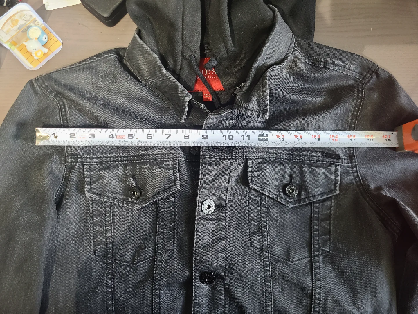 [Large] GUESS Rakim (Black) Denim Jacket w/ Detachable Hood image indicator(8)