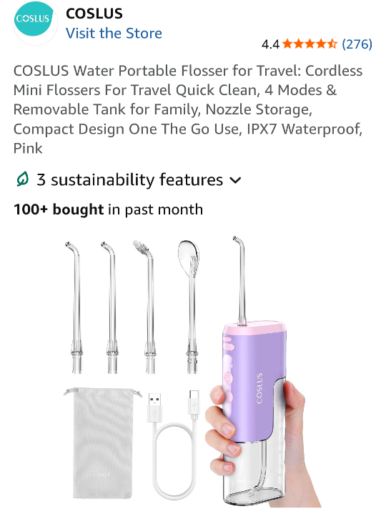 COSLUS T40 Water Flosser - Pink/Purple (new-sealed)