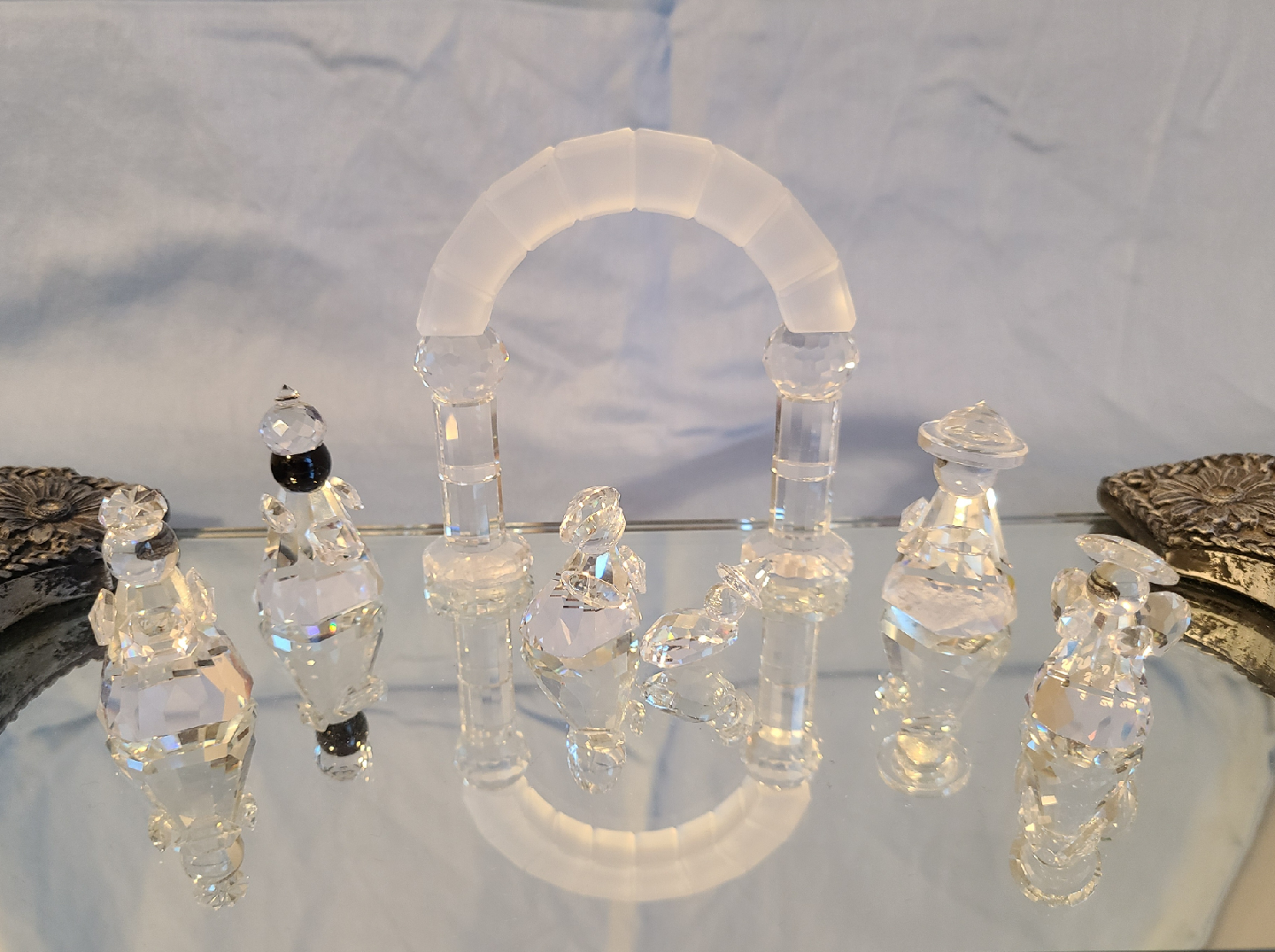 Swarovski Crystal Nativity with Arch and Angel