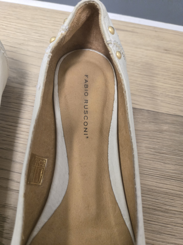 Fabio Rusconi White Leather Ballet Flats - photo 2