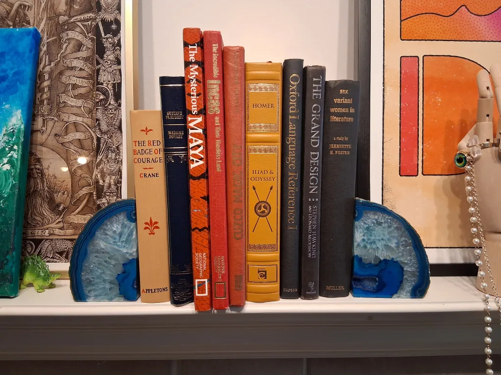 Set of Two Blue Stone Crystal Geode Bookends thumbnail