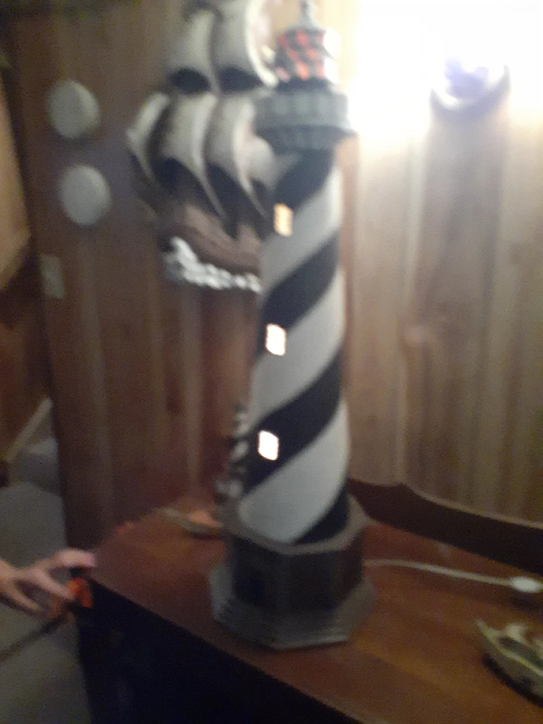 Ceramic Striped Lighthouse Lamp image indicator(3)