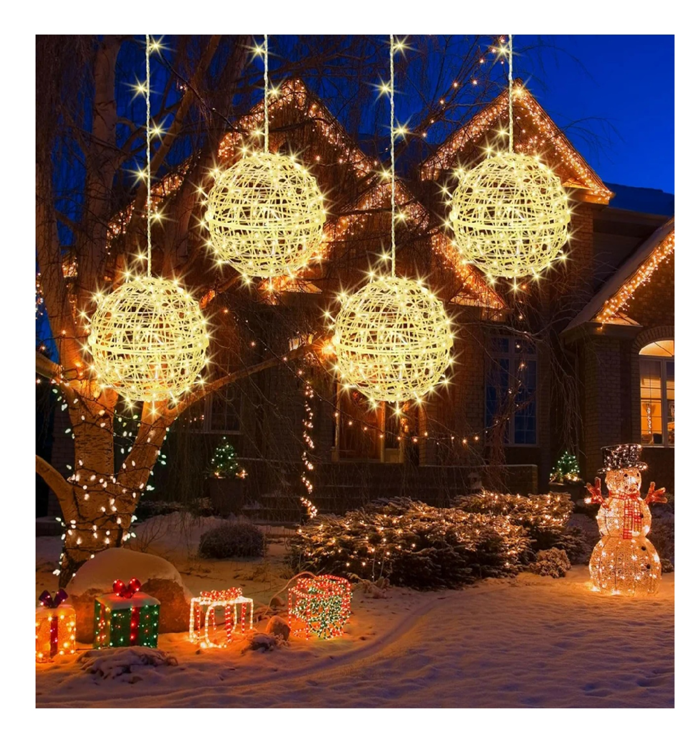 Outdoor Christmas Balls Lights 4 Pack