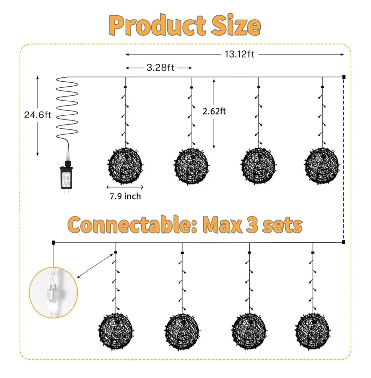 Outdoor Christmas Balls Lights 4 Pack - photo 5