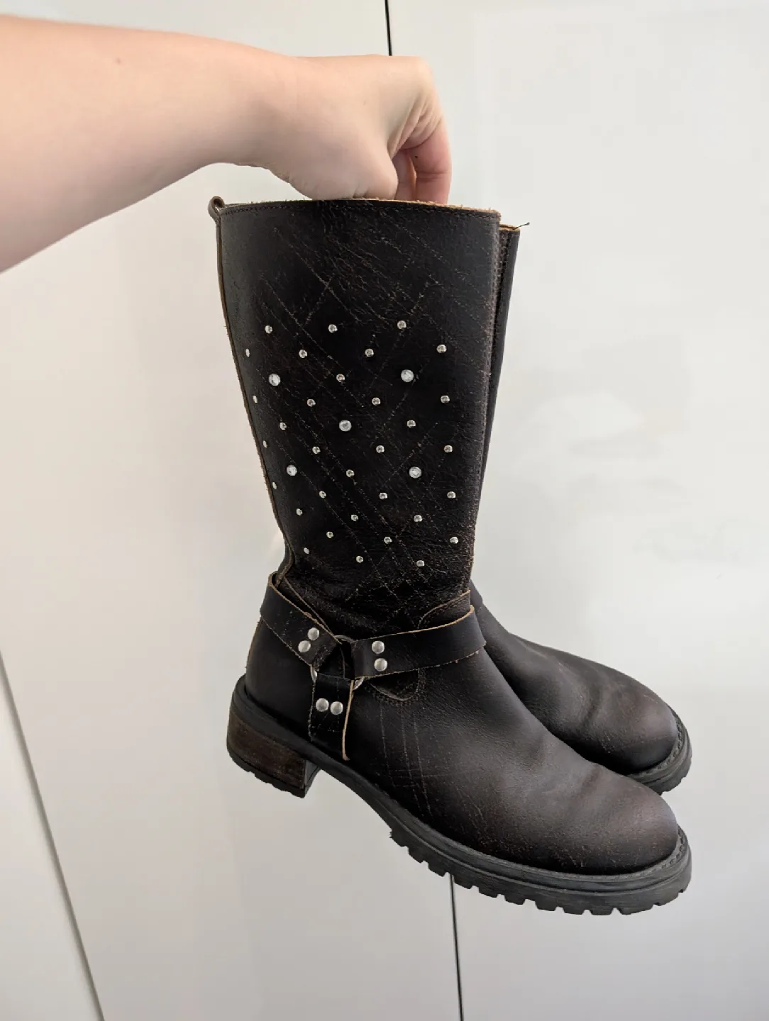 Aldo Brown Leather Boots, Size 7 image indicator(2)