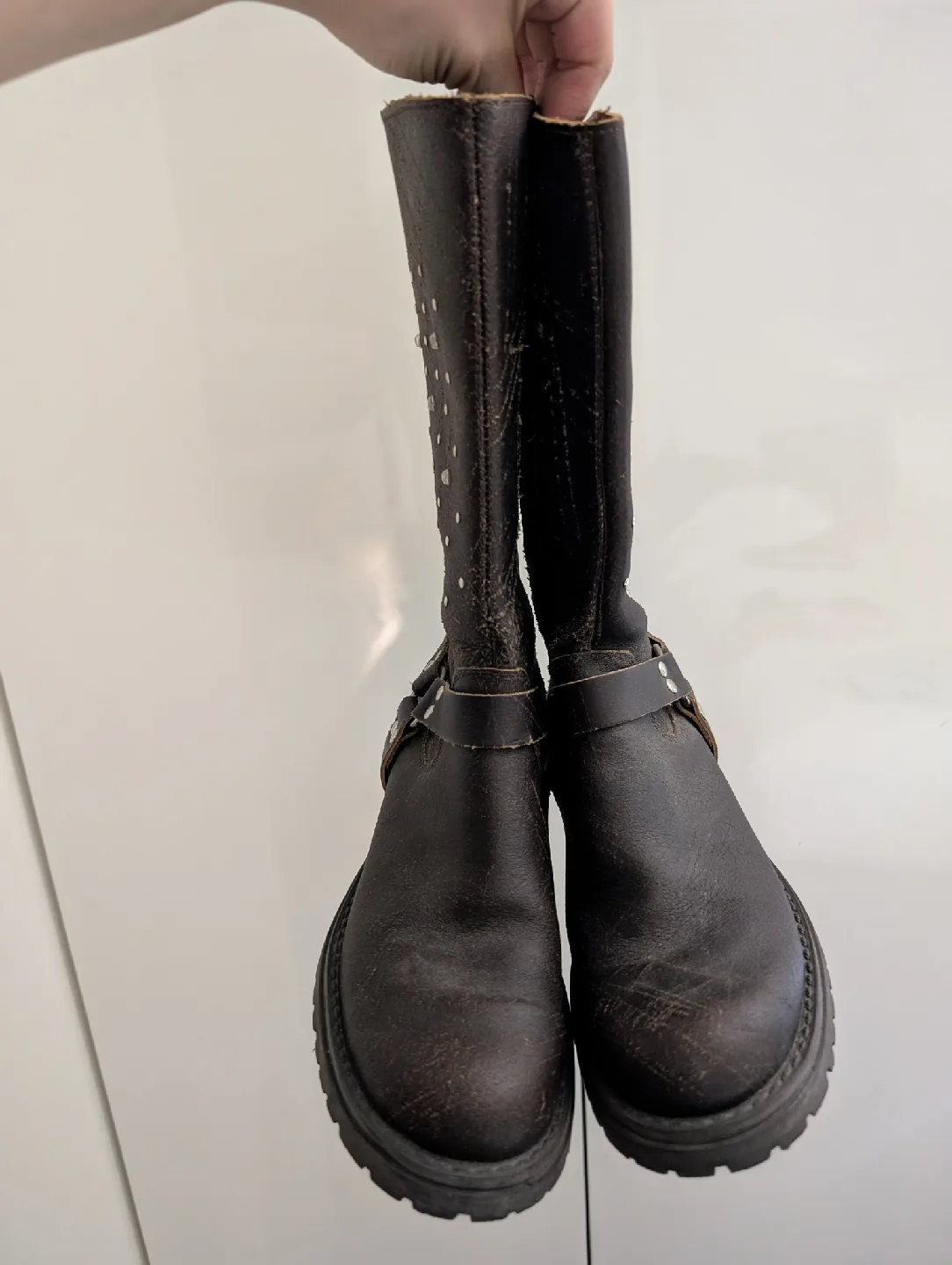 Aldo Brown Leather Boots, Size 7 image indicator(4)