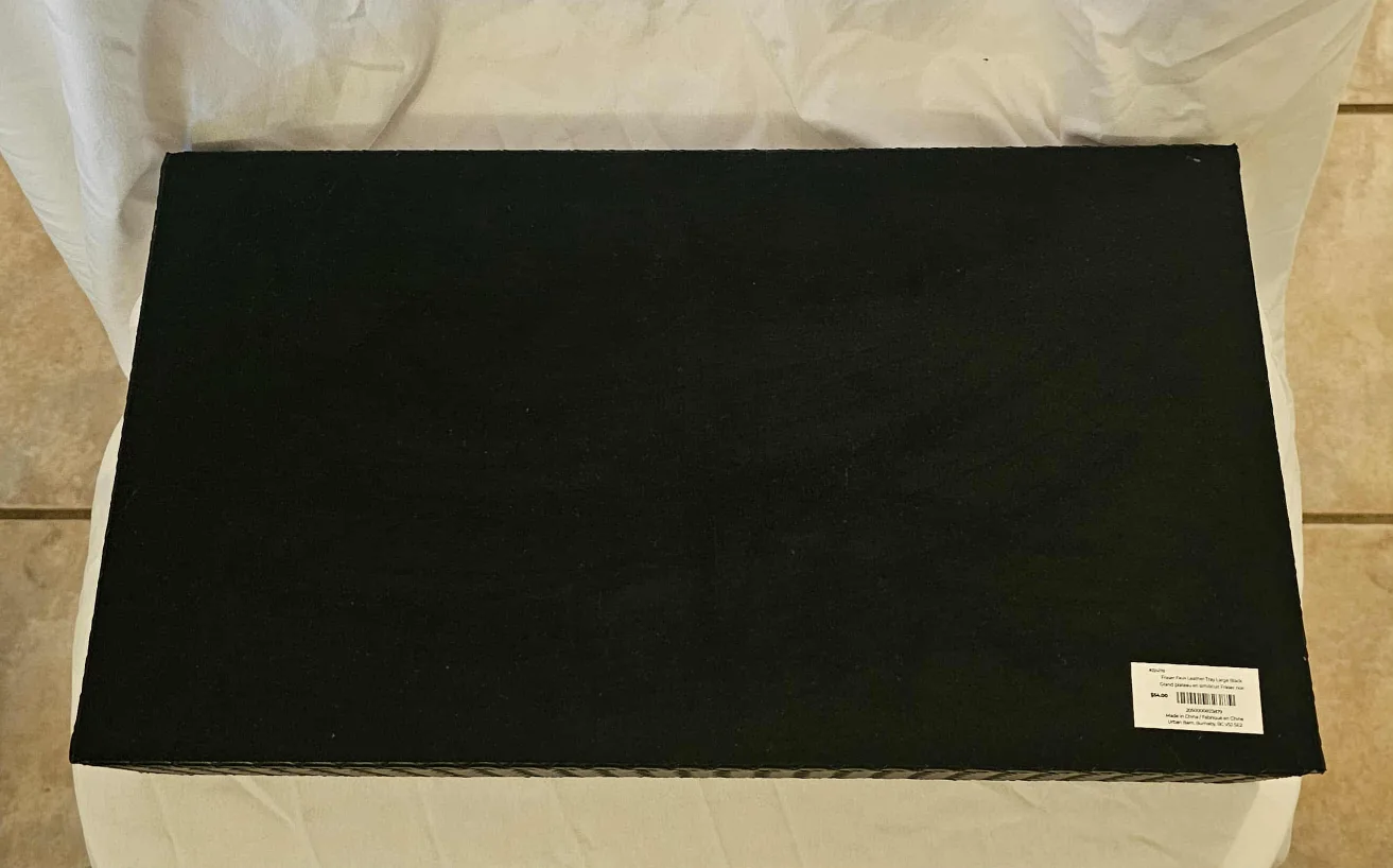 Black Urban Barn Large Fraser Faux Leather Tray image indicator(6)