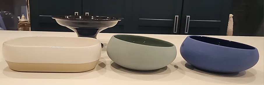 Set of 4 Decorative Dishes - White, Green, Blue image indicator(3)