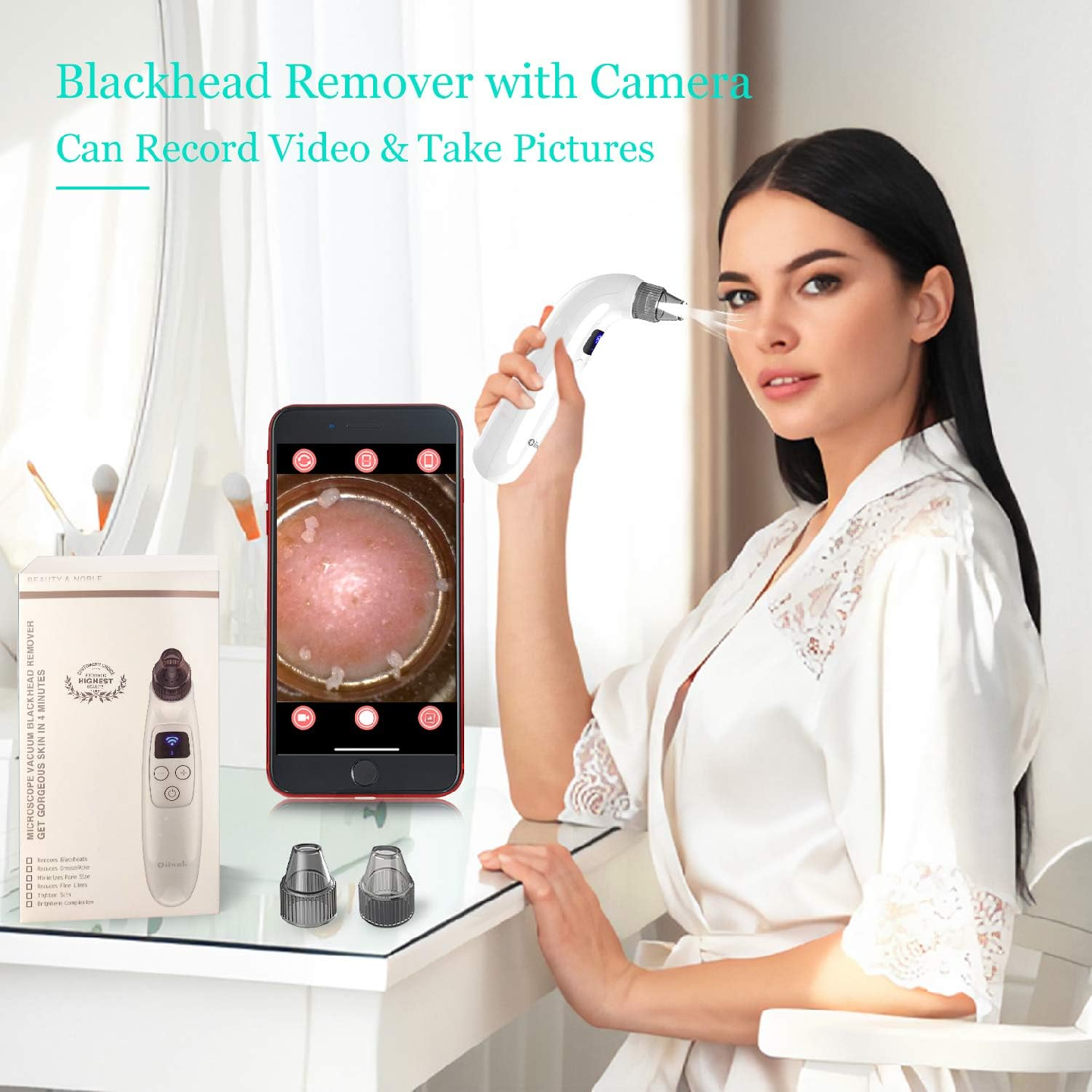 Oiiwak 5MP Visible Blackhead Vacuum, Blackhead Remover - photo 2