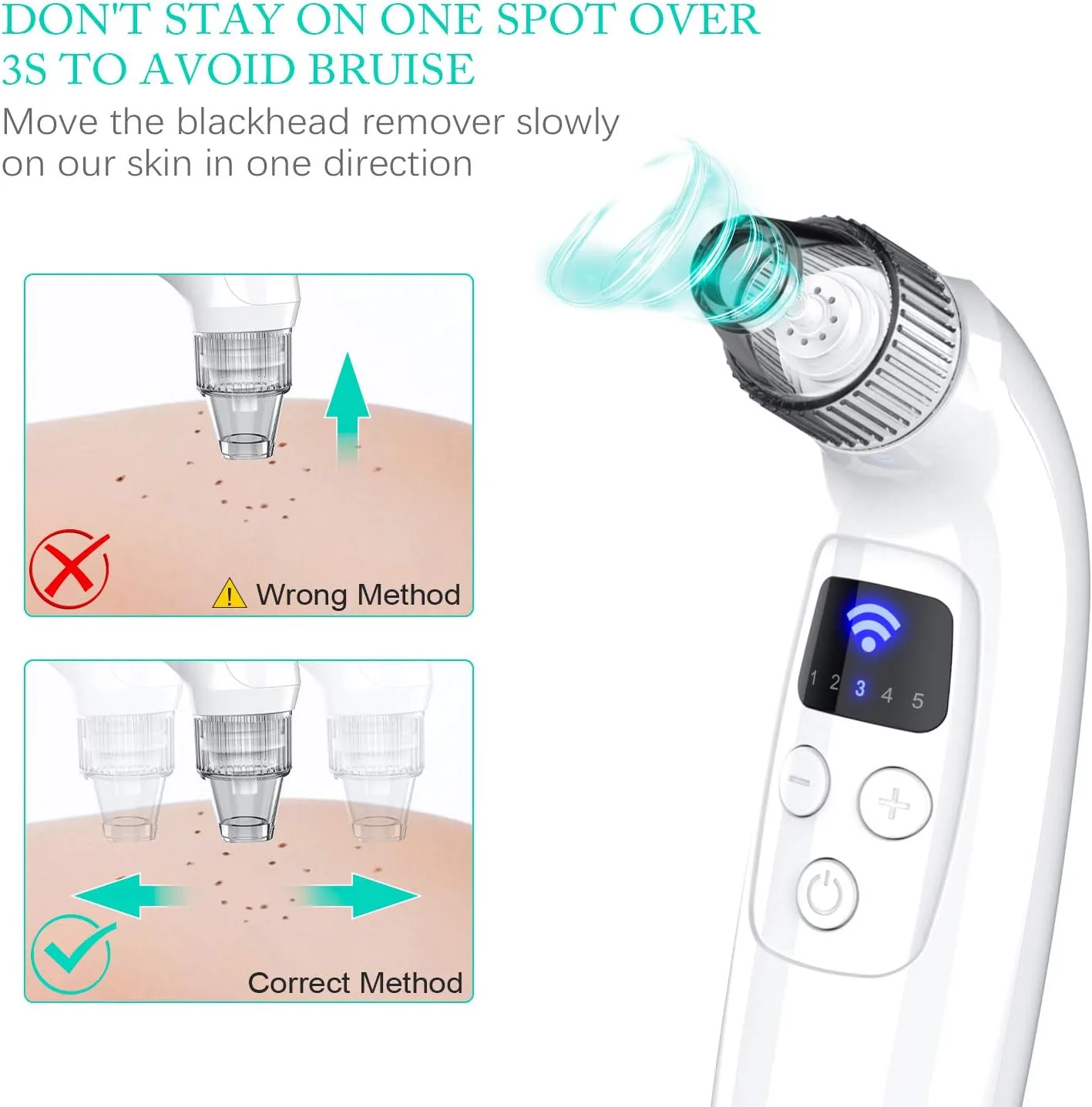 Oiiwak 5MP Visible Blackhead Vacuum, Blackhead Remover image indicator(6)