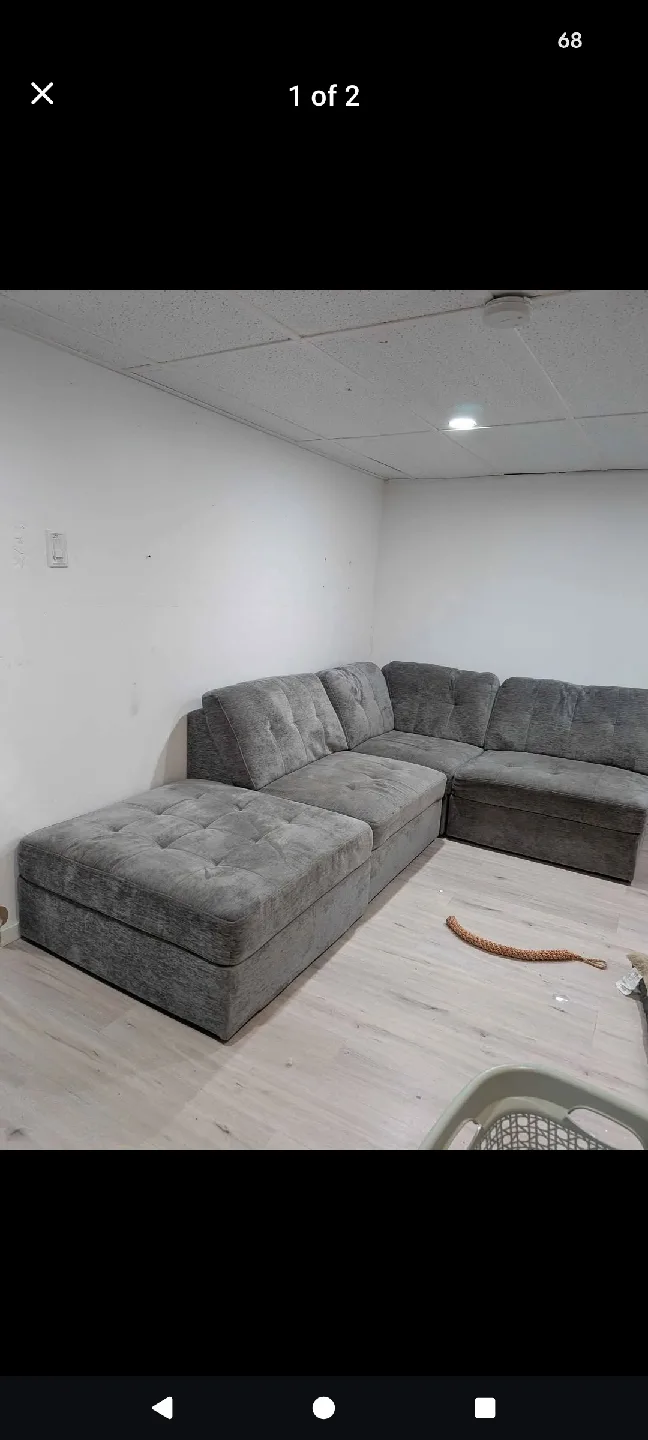 Grey Sectional Sofa BRAMPTON image indicator(2)