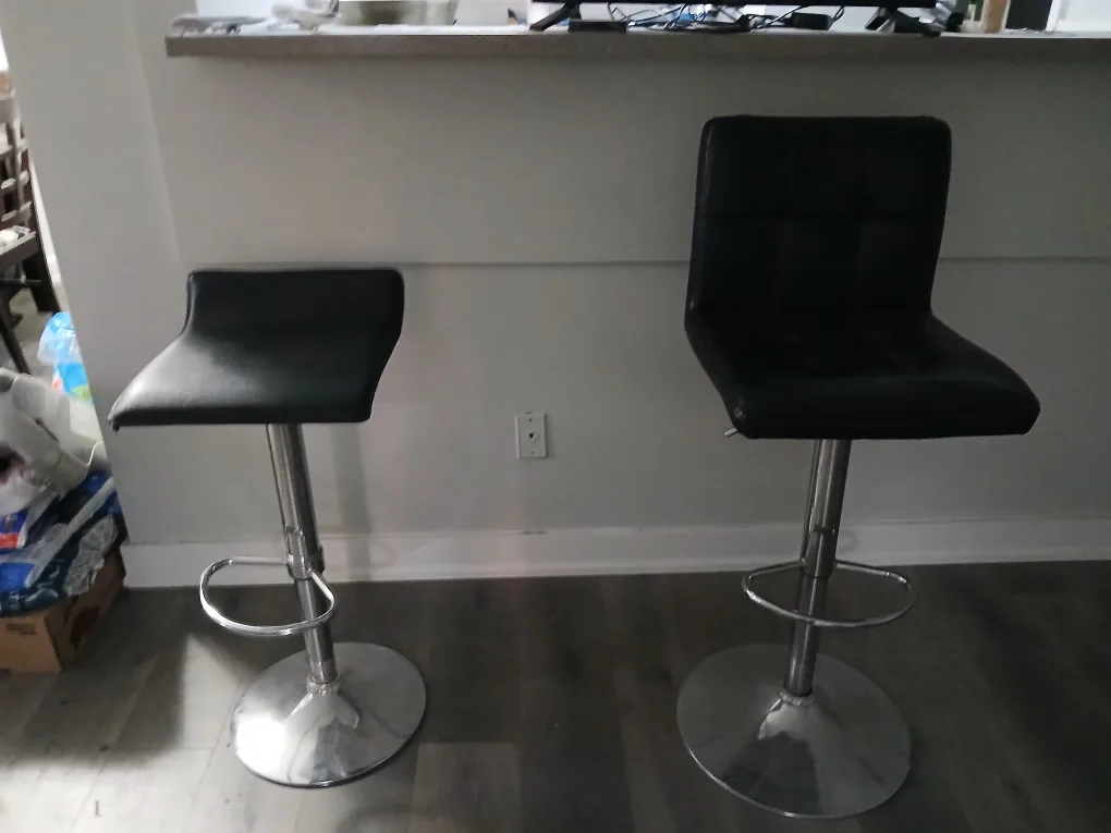 2 Adjustable Height Bar Stool - Black thumbnail