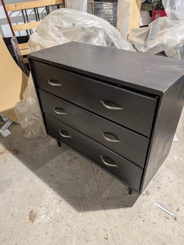 Dark Brown Framed Mirror & Dresser Set