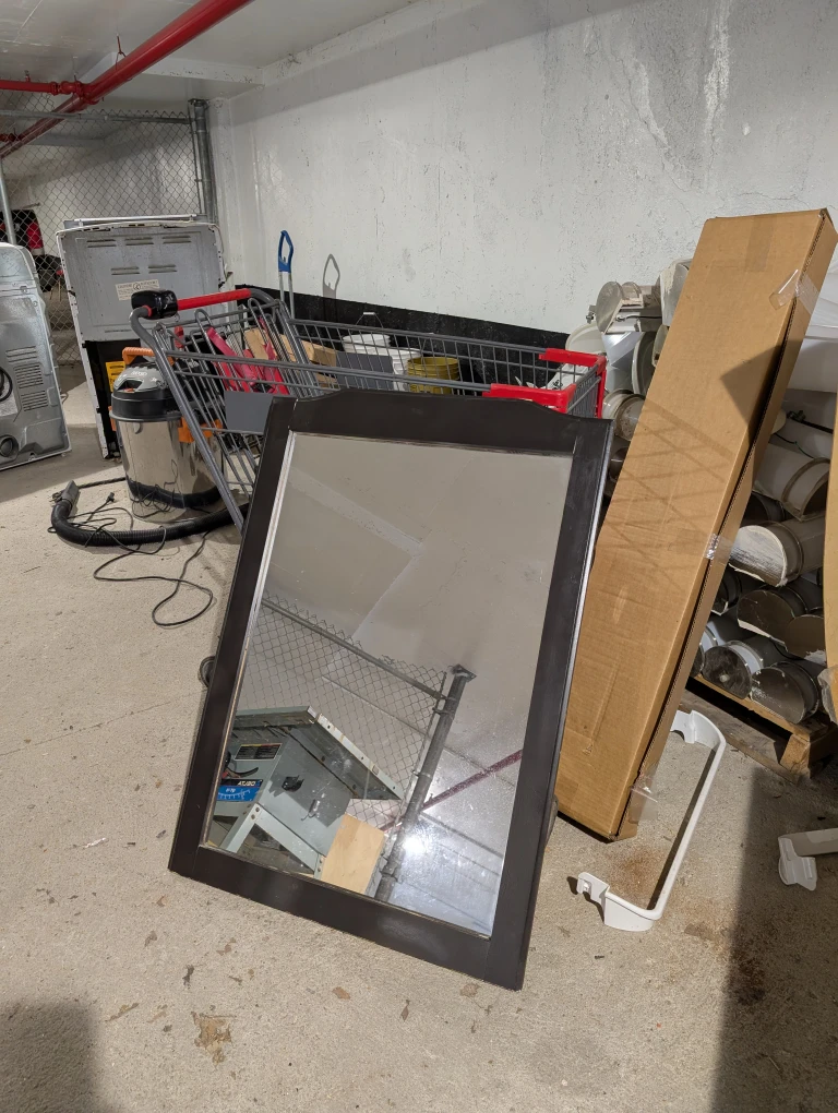 Dark Brown Framed Mirror & Dresser Set - photo 2