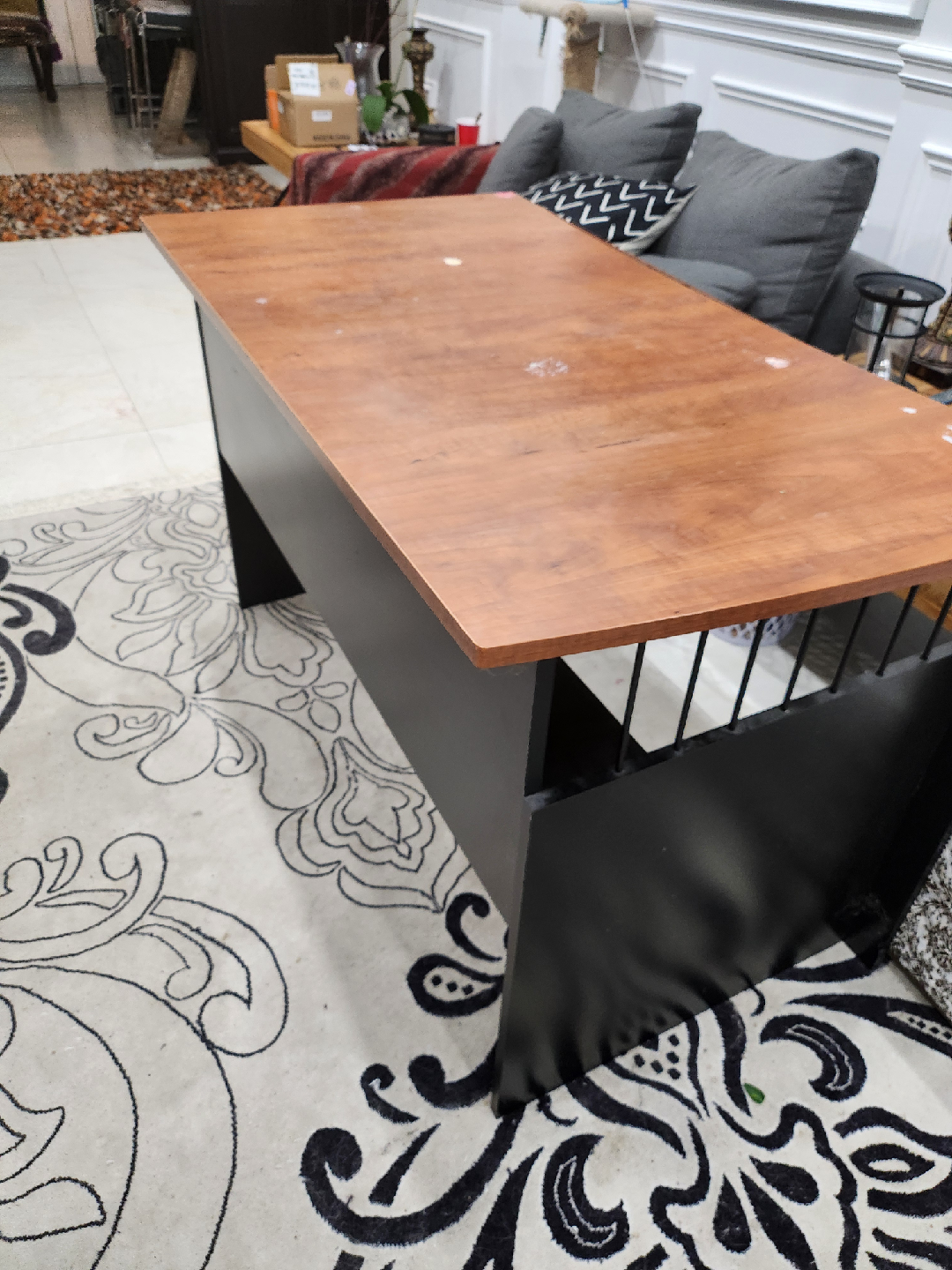 Wooden Desk with Black Legs - photo 2