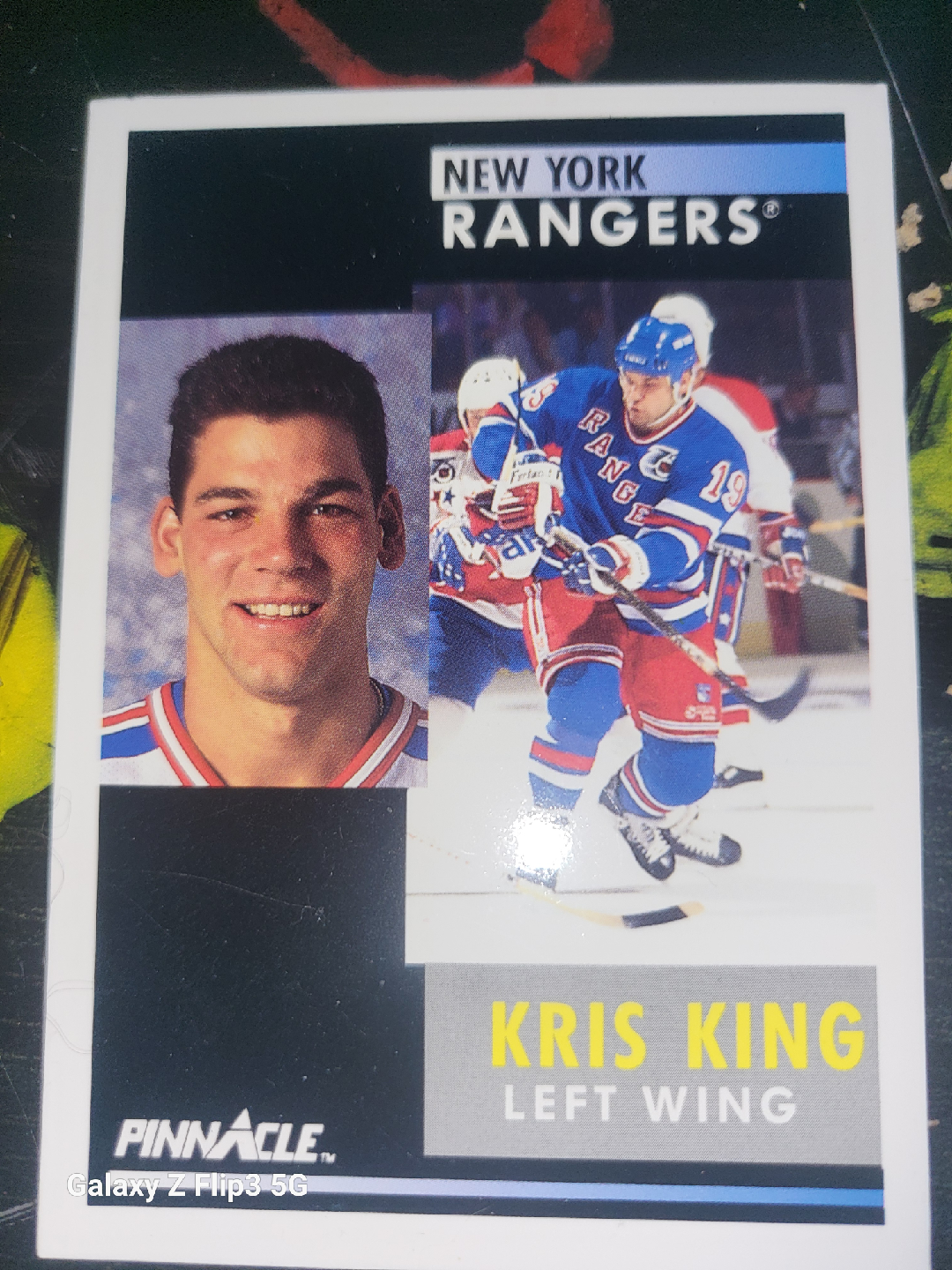 Kris King New York Rangers Pinnacle Trading Card