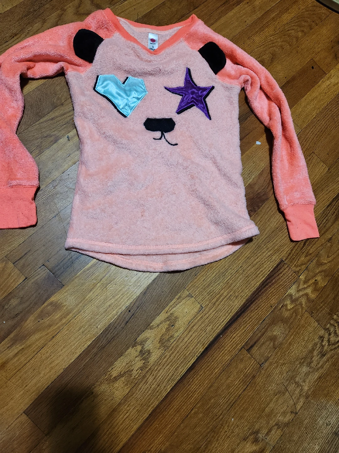 Girls Fuzzy Pajama Top - Size 7/8