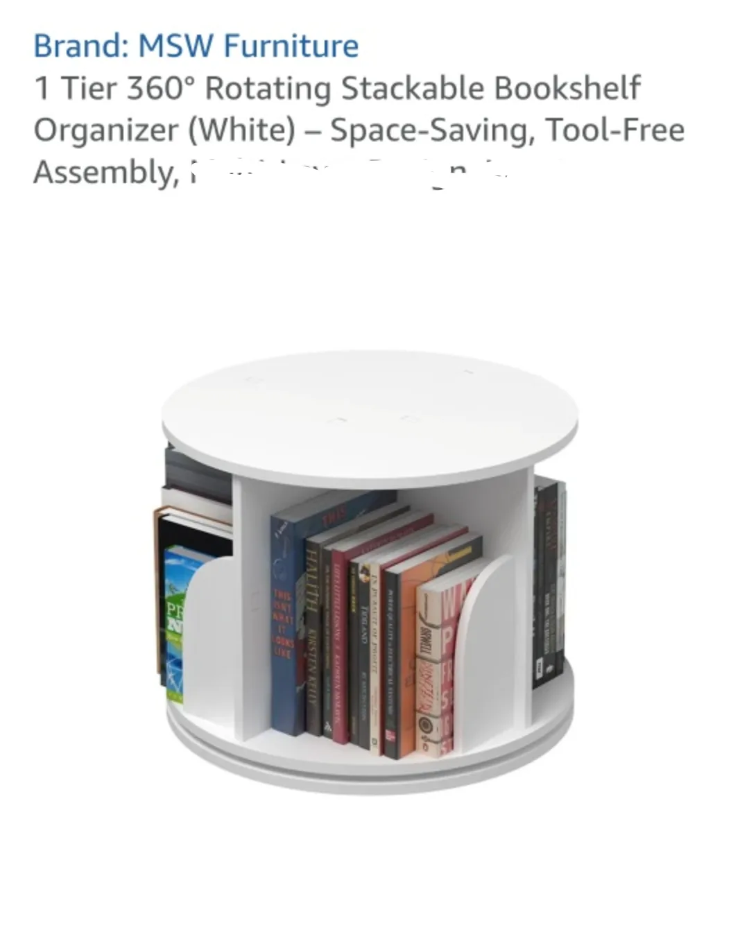 White Round Rotating Desk Organizer image indicator(6)