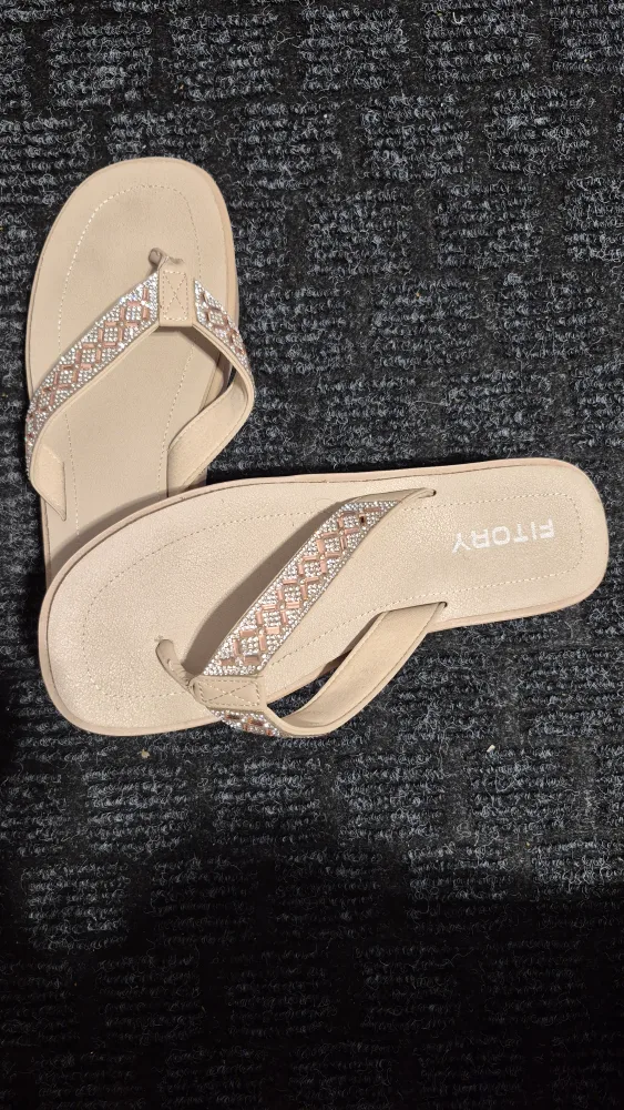 Fitory Beige Flip Flops image indicator(3)