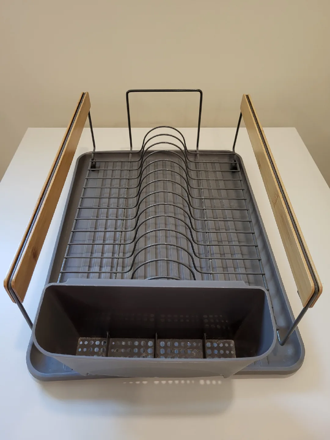 Grey Dish Rack with Bamboo Accents image indicator(5)