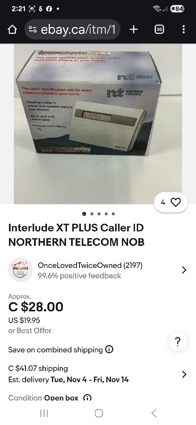 🥕 NEW Northern Telecom Interlude Xt+ Call Display Module 🥕 image indicator(7)