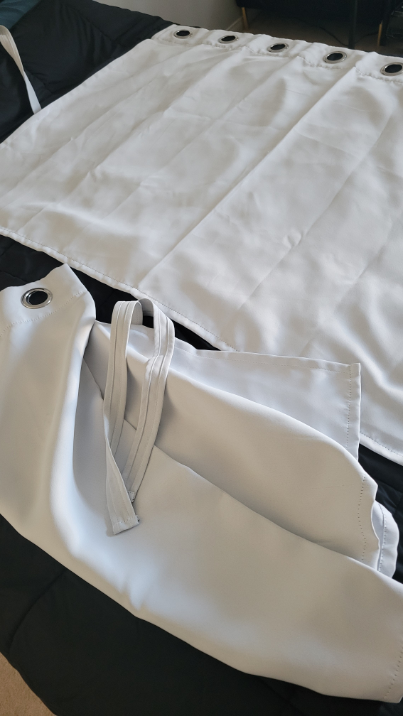White Curtain Panel 52x37 - Set of 2 - photo 2
