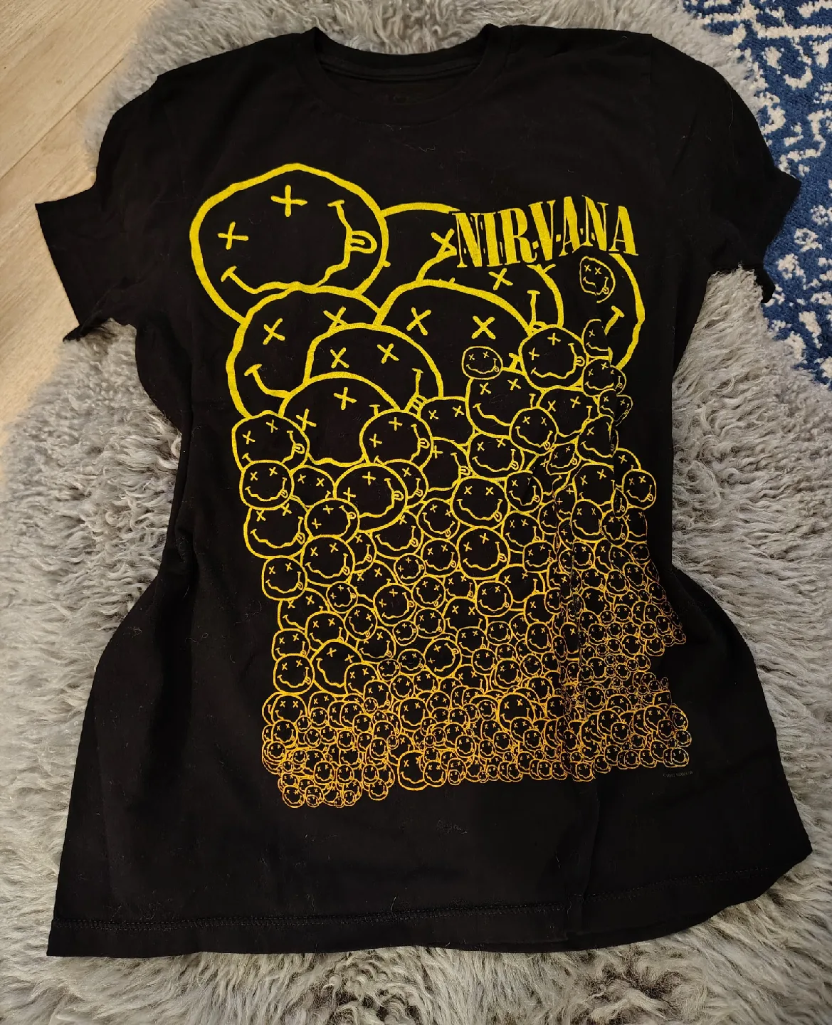 Nirvana Smiley Face Black T-Shirt thumbnail