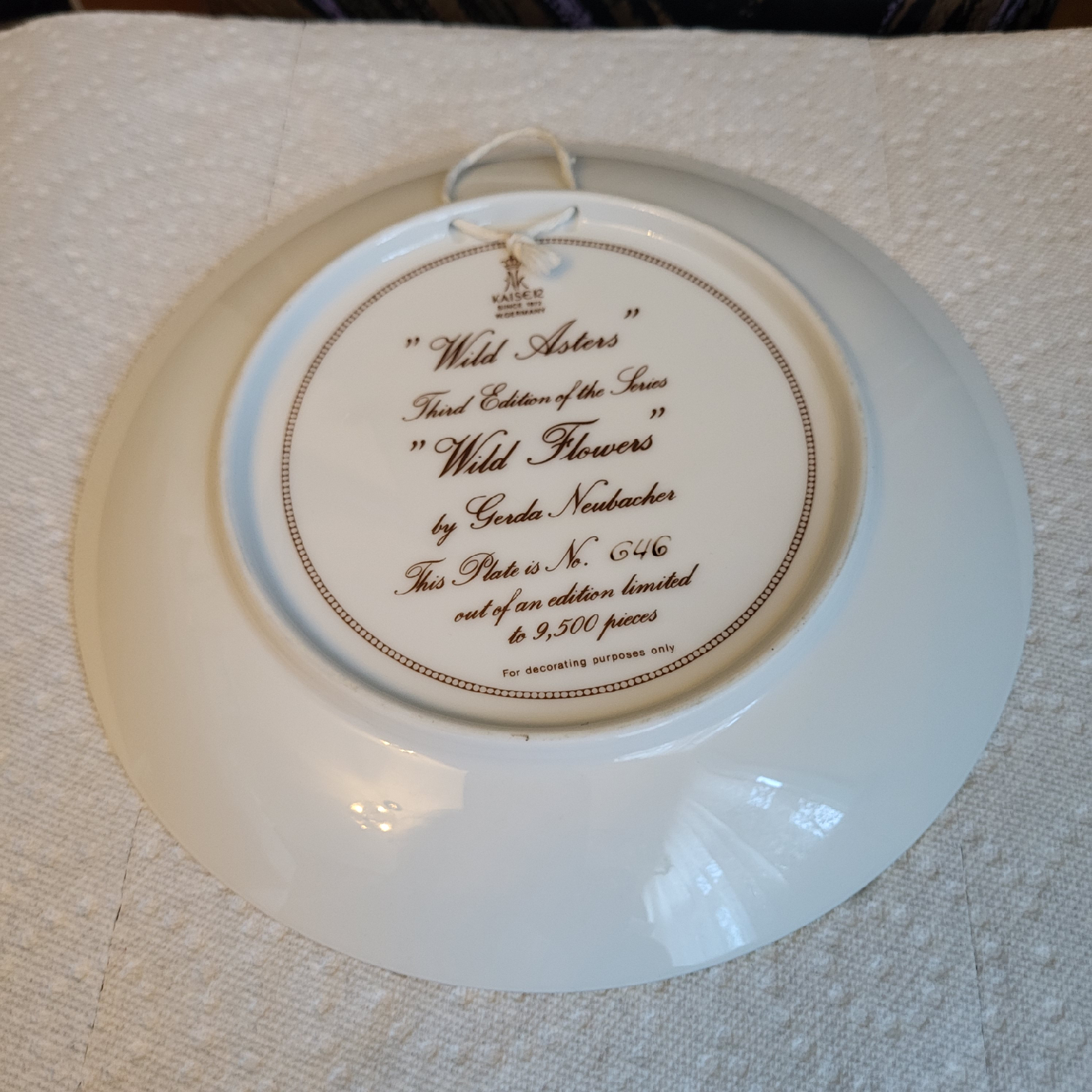 Kaiser W. Germany "Wild Asters" Plate - photo 2