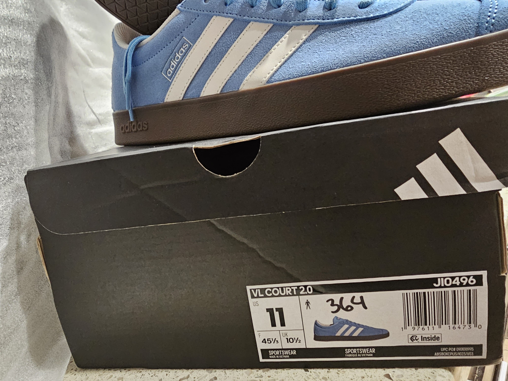 Adidas VL Court 2.0 Light Blue - Size 11