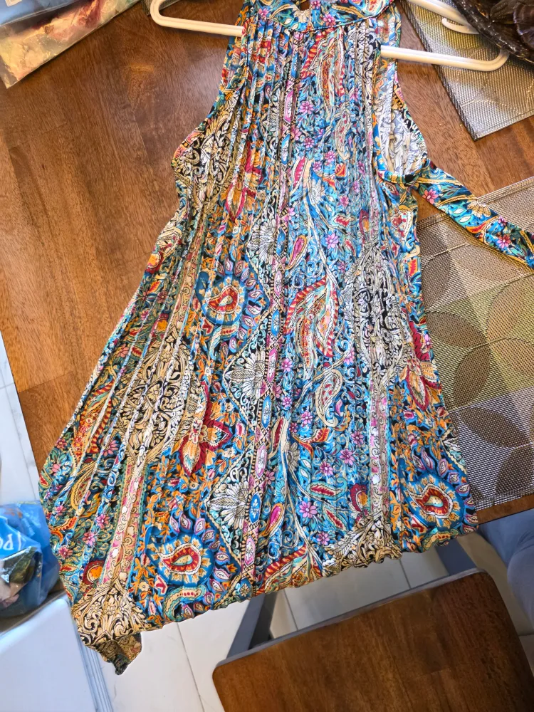 Paisley Print Sleeveless Dress - Size L image indicator(4)