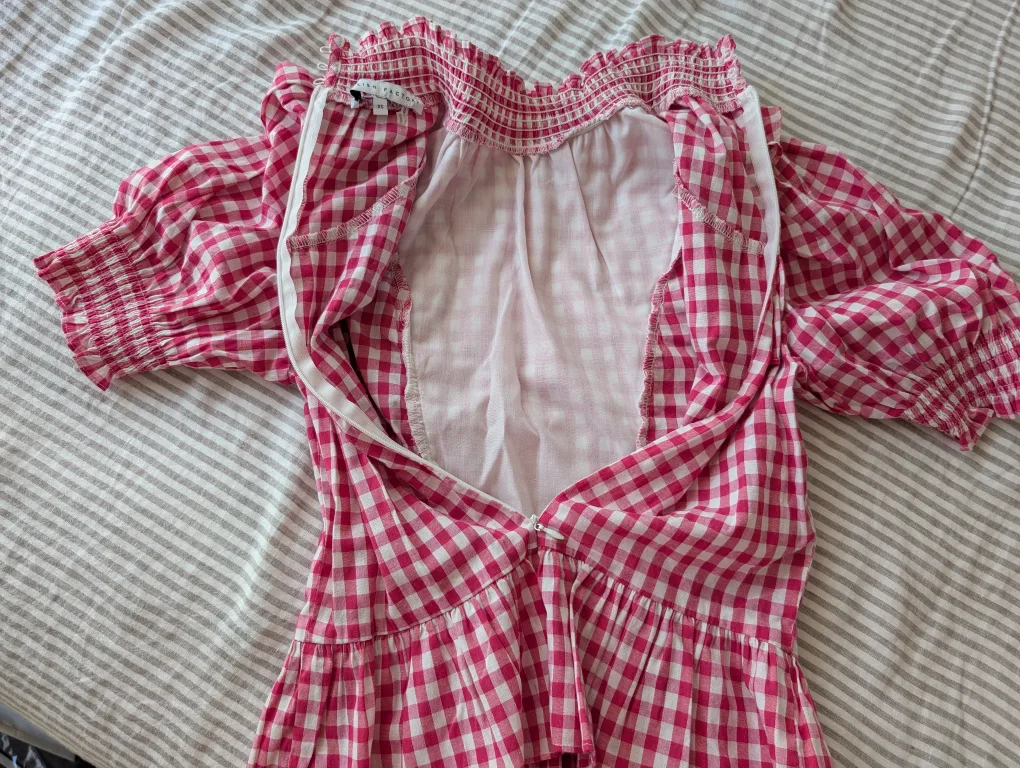 English Factory Pink Gingham Ruffle Top - XS image indicator(2)