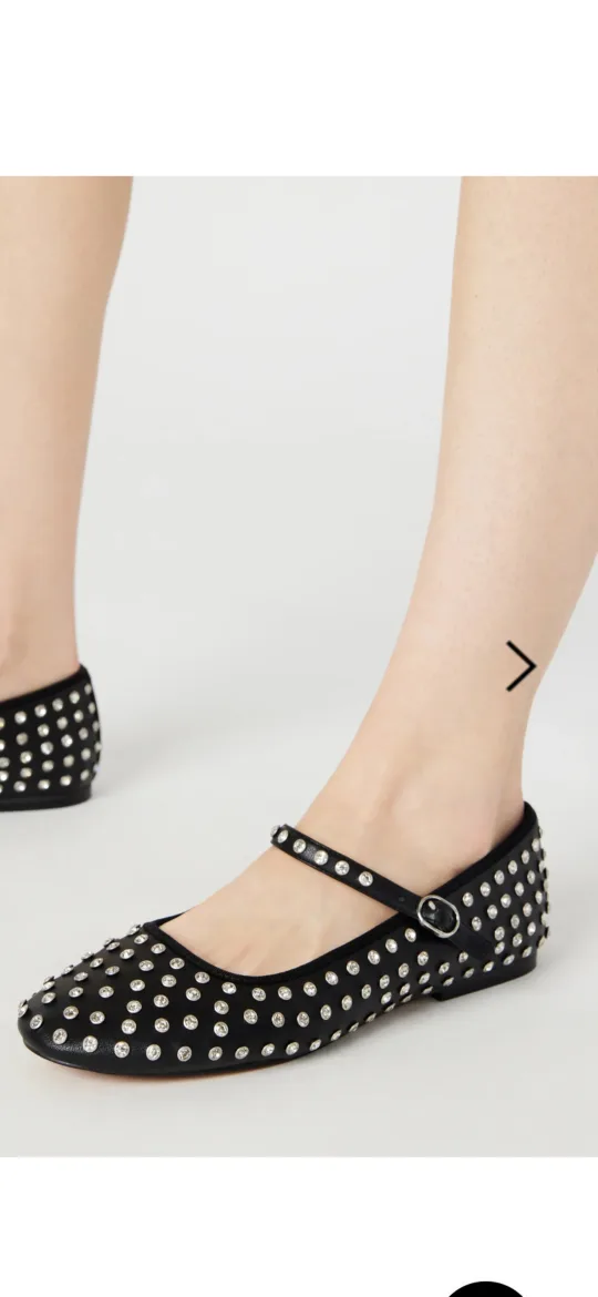 Madden Girl Black Studded Mary Jane Flats, Size 10 New in Box image indicator(9)