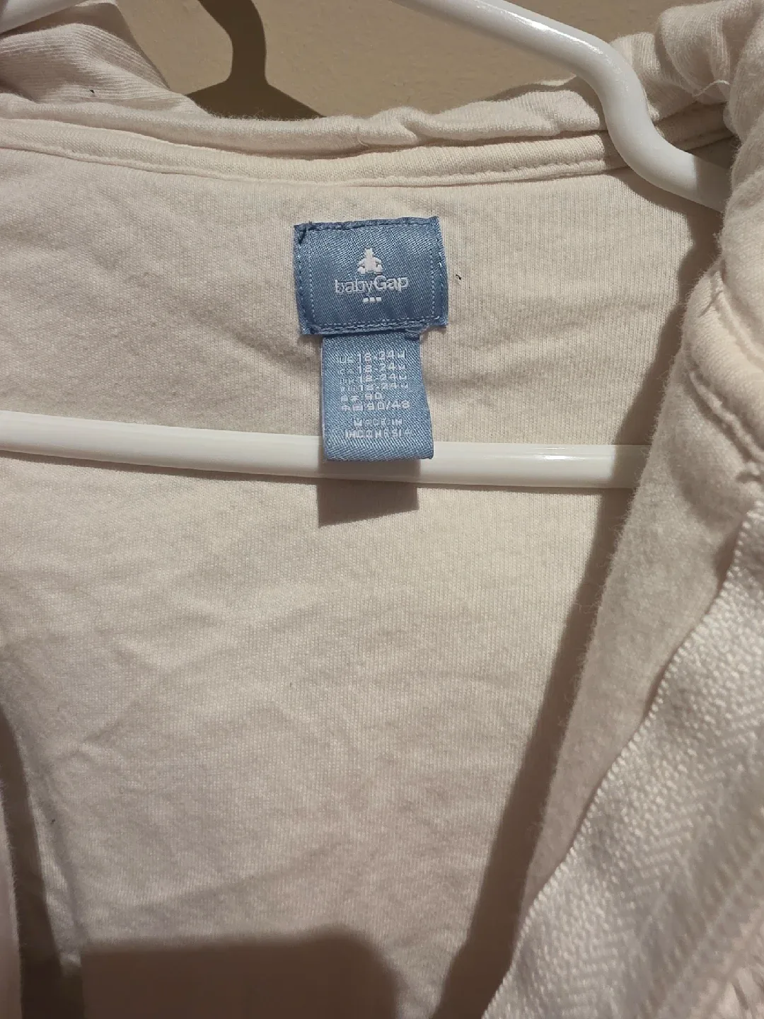 Baby Gap White Hoodie Jacket 18-24 Months image indicator(2)