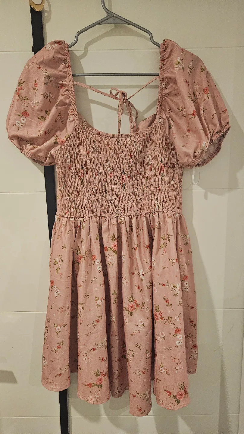 Floral Puff Sleeve Mini Dress image indicator(2)