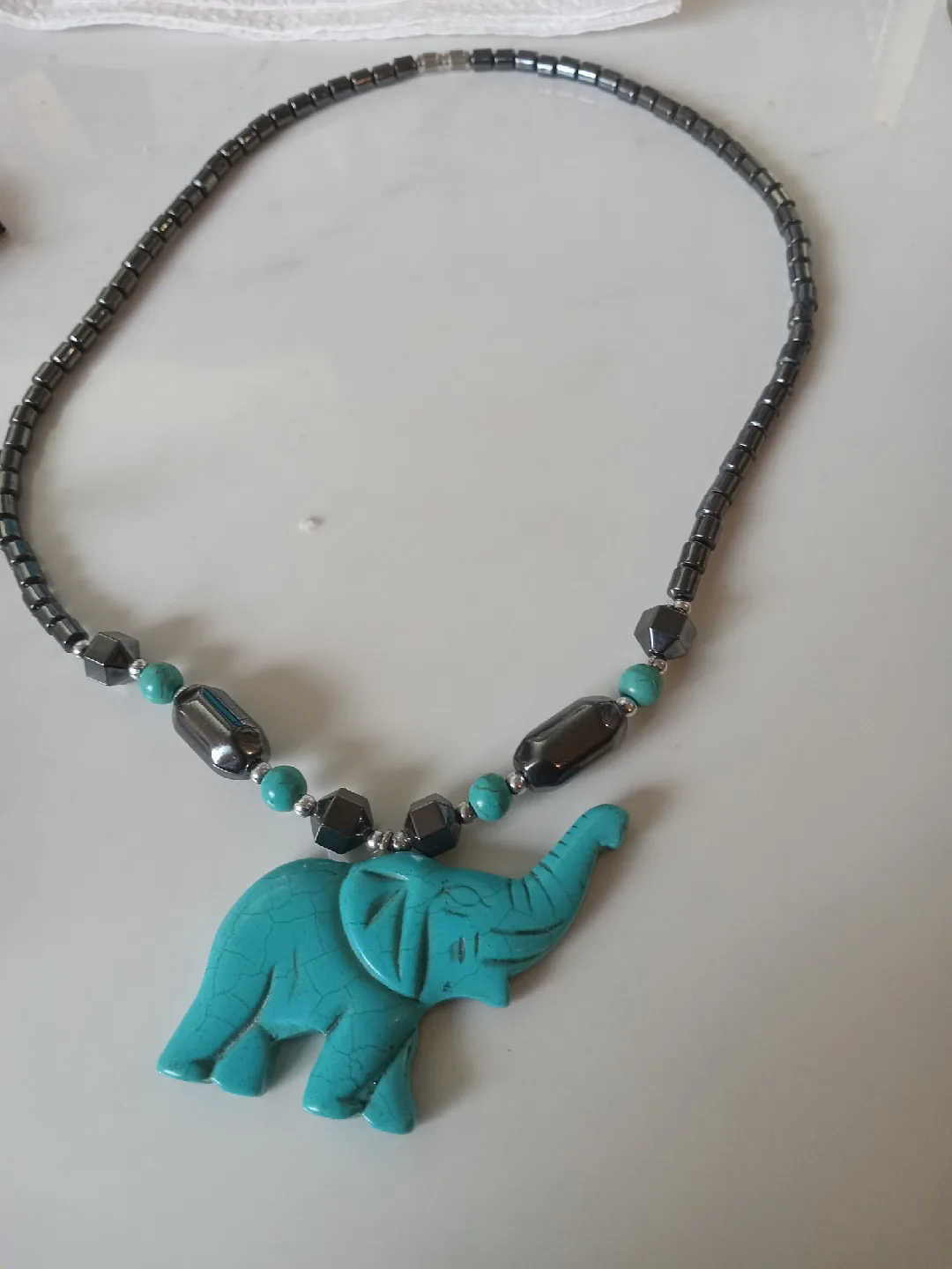 Turquoise Elephant Pendant Necklace image indicator(2)