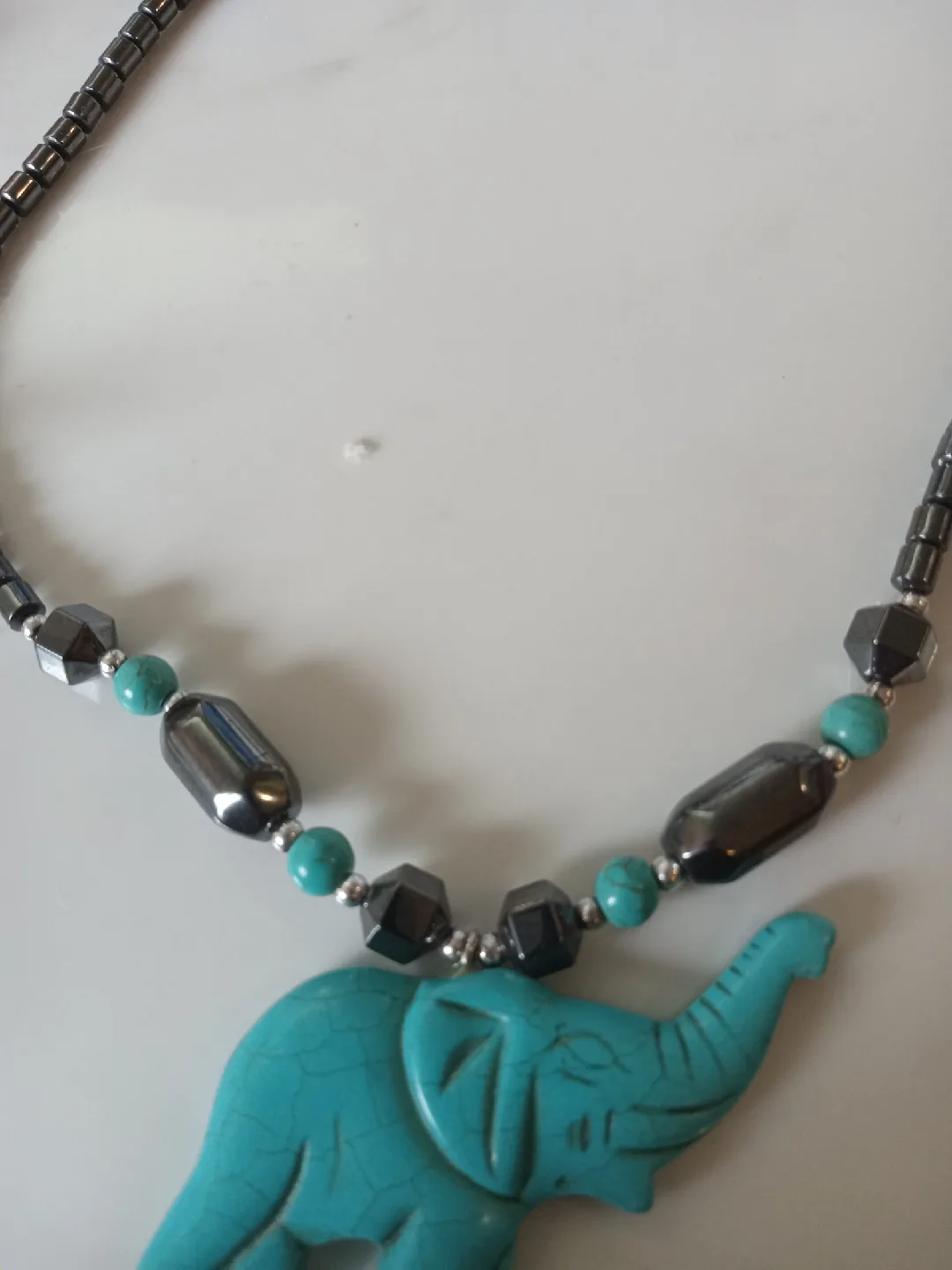 Turquoise Elephant Pendant Necklace image indicator(3)