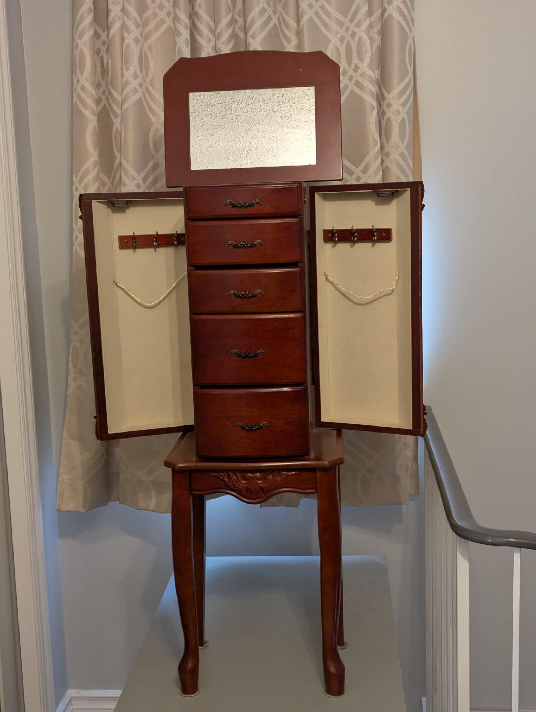 Wooden Jewelry Armoire with Mirror - photo 2