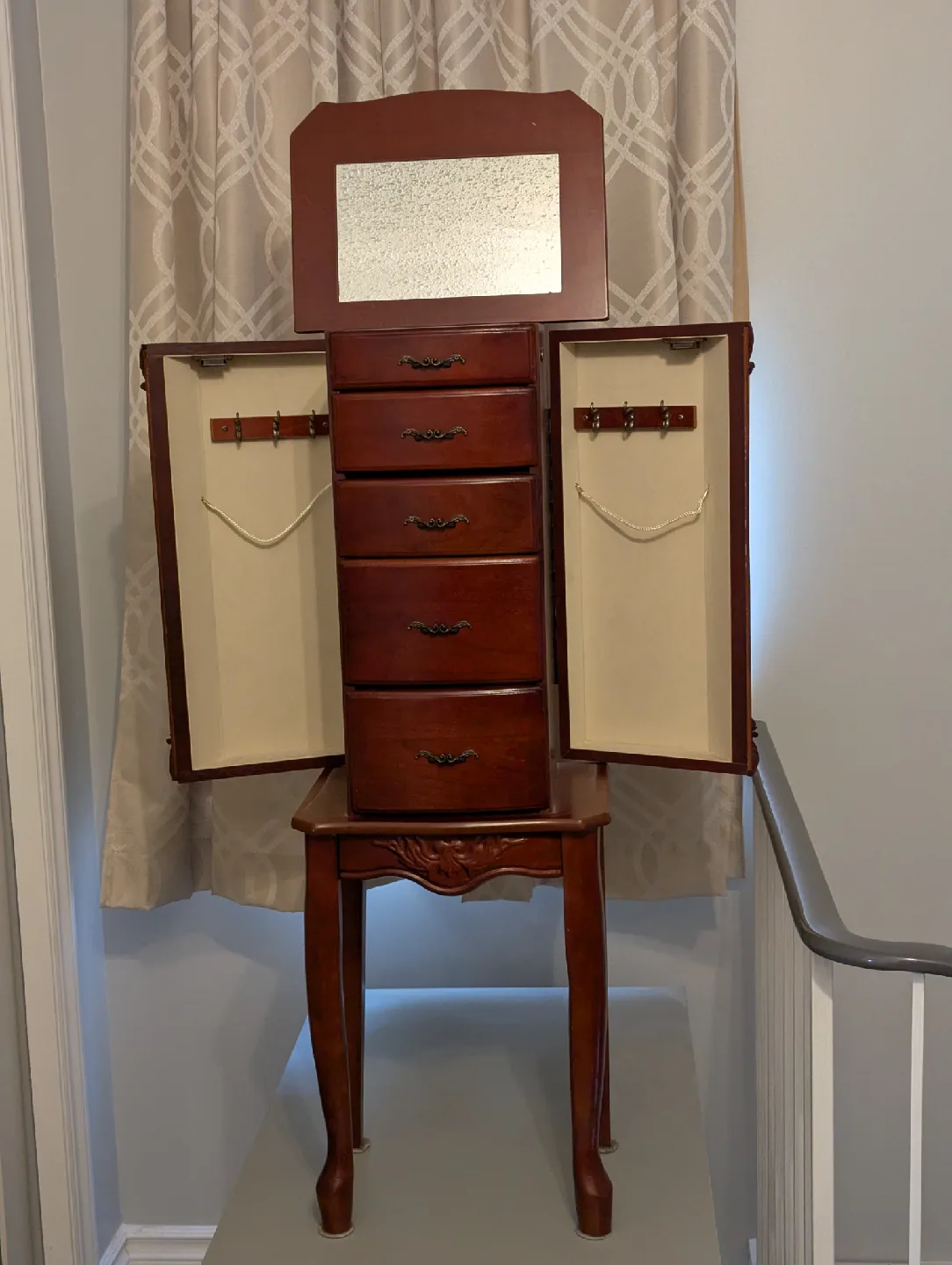 Wooden Jewelry Armoire with Mirror image indicator(2)