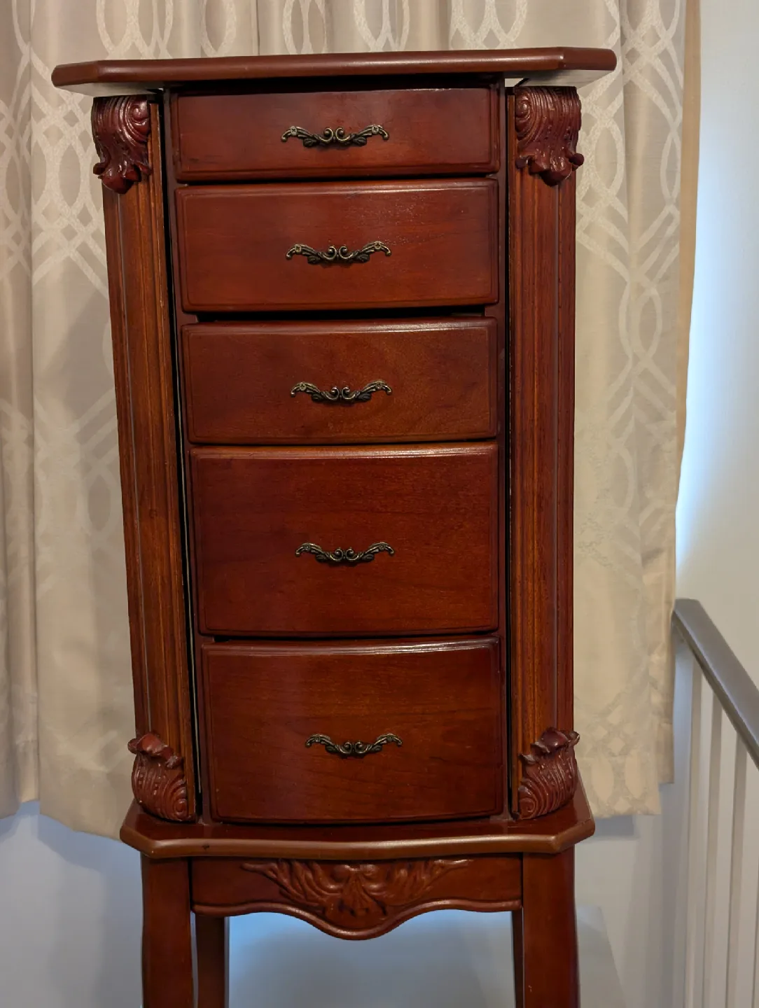 Wooden Jewelry Armoire with Mirror image indicator(3)