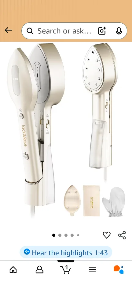 Jack & Rose Press Iron Travel Garment Steamer image indicator(2)