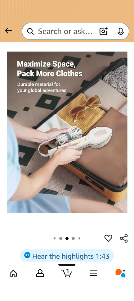 Jack & Rose Press Iron Travel Garment Steamer image indicator(5)