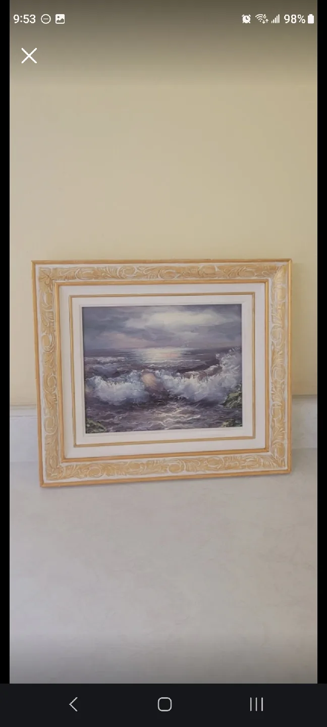 Framed Ocean Wave Painting thumbnail