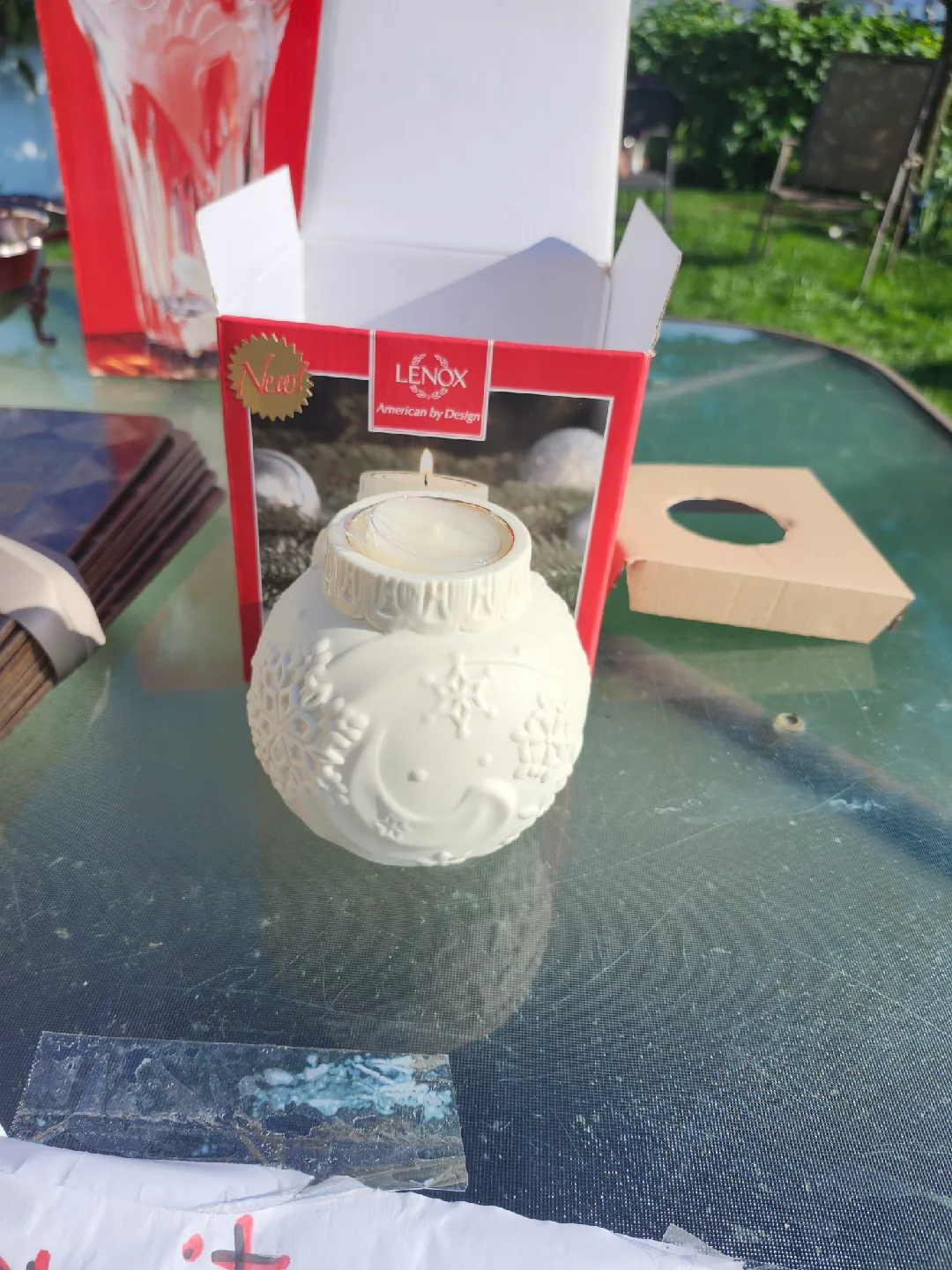 Lenox Ornament Glow Snowflake Scroll Votive - New in Box image indicator(3)